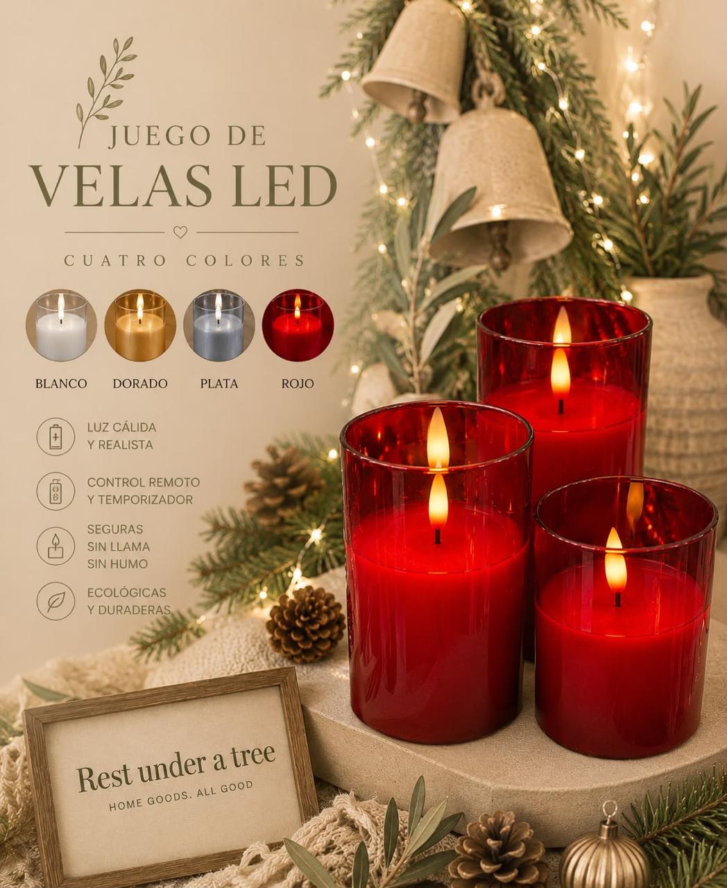 Vela LED Gris — Velas